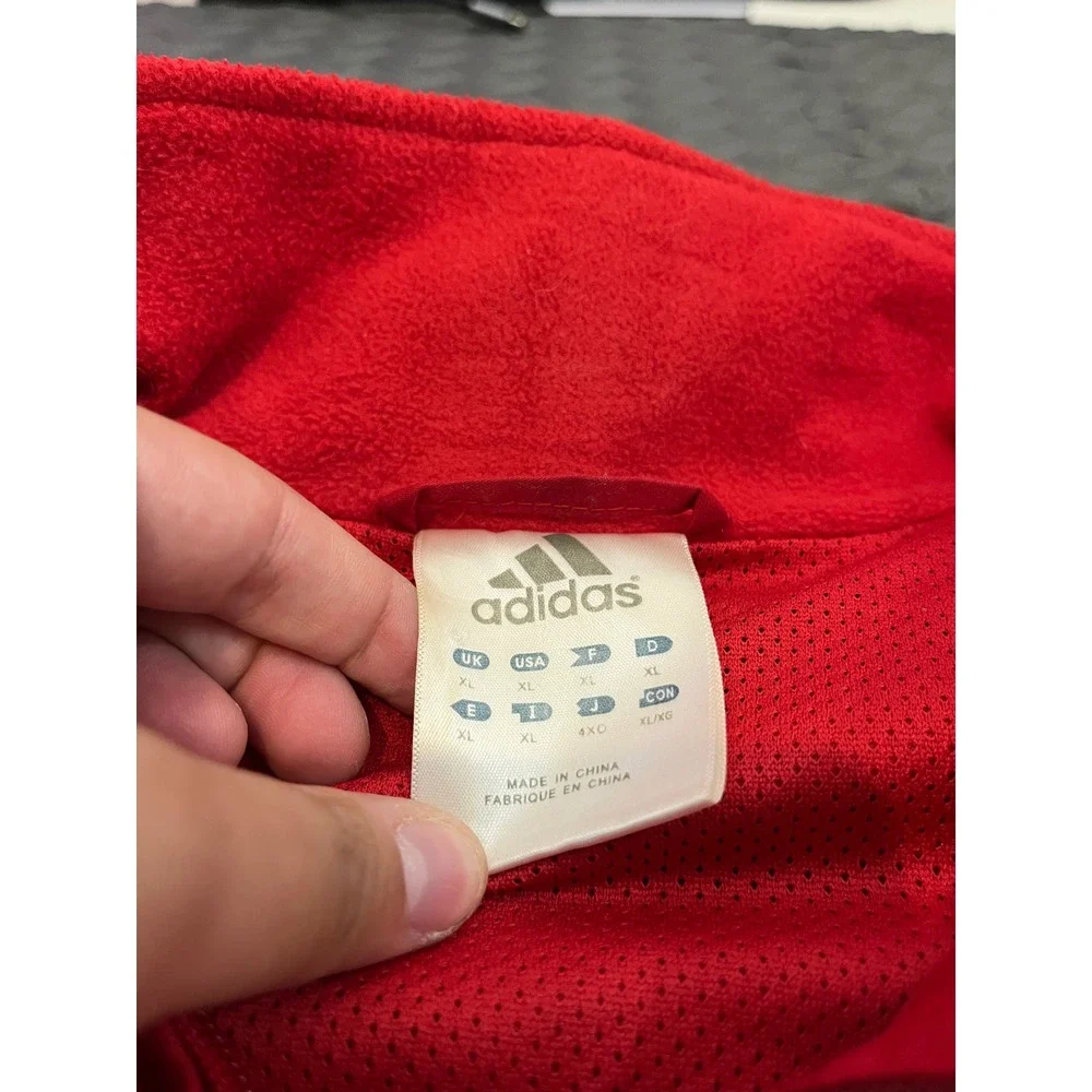 Adidas Windbreaker Jacket Mens XL Red NC State Wolfpack NCAA‎ Full Zip Coat